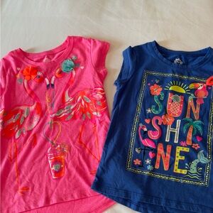 Girls' Pink Flamingo Graphic Tee - Kids Shirts & Tops